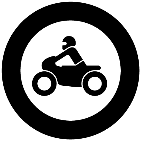 Panneau circulation moto interdite